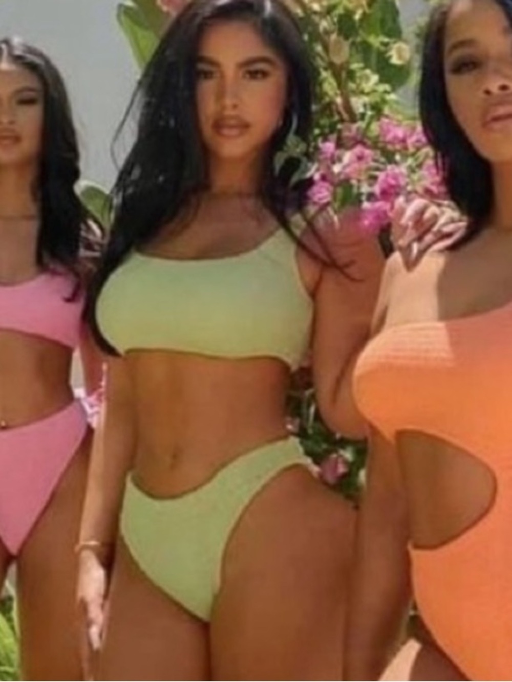 NAKED WARDROBE Bikini NWT Lime Green Size XL